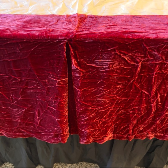 Queen Red Velvet Bedskirt - Picture 5 of 5